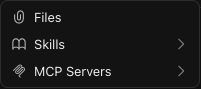 The MCP Servers entry in Cursor's composer menu